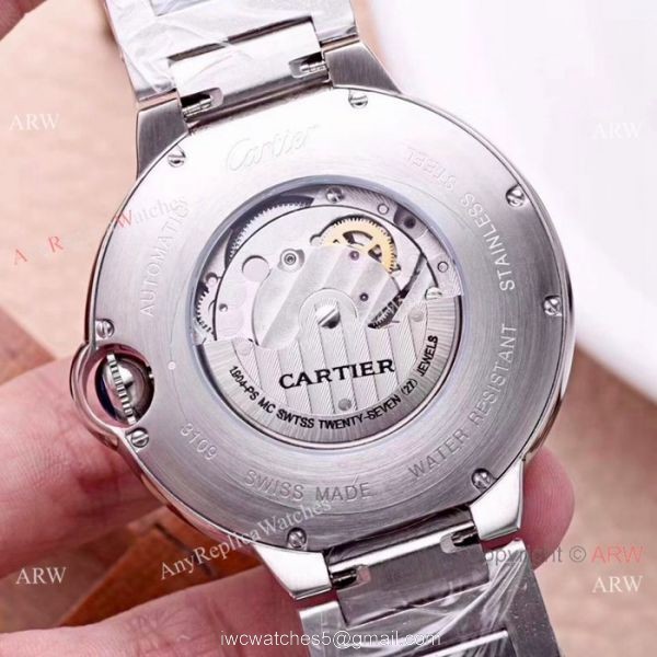 Best Quality Cartier Ballon Bleu De Moon Phase SS Automatic Replica Watch