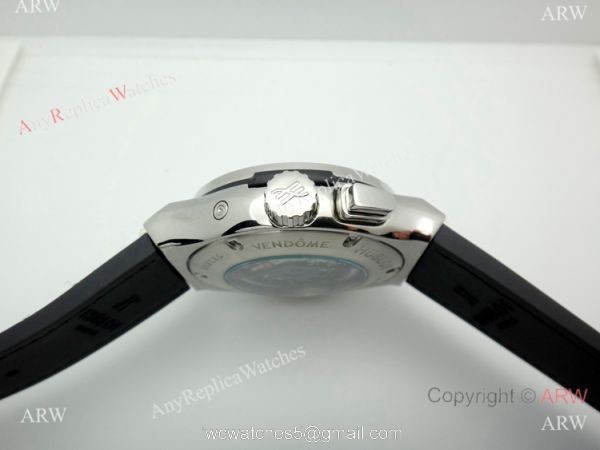 Hublot Tourbillon Skeleton Classic Fusion Watch 45mm SS Black Gummy Band