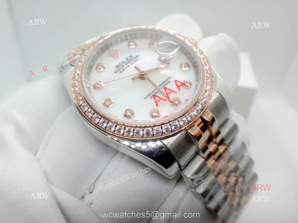 Copy Rolex Datejust Two Tone Rose Gold Jubilee Watch 34mm