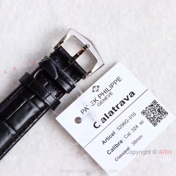 Swiss Grade Patek Philippe Calatrava 5296G-010 Copy Watches Black Dial