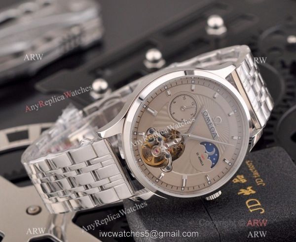 Best Replica Omega Tourbillon Moonphase Movement Stainless Steel Watch