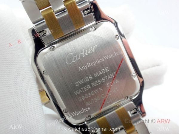 Panthere De Cartier Silver Dial Two Tone Men Watch 38mm