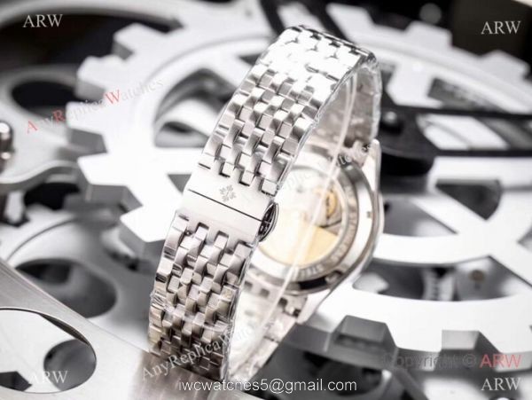 Fake Patek Philippe Calatrava White Dial Two Tone Rose Gold Watches