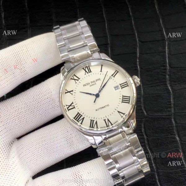 Patek Philippe Calatrava Stianless Steel White Watch New Replica
