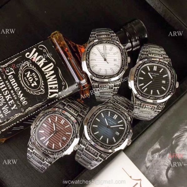 Best Replica Patek Philippe Engraving Nautilus Blue Dial 40MM Watches