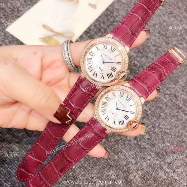 Ballon Bleu De Cartier 36mm watch Diamond Case White MOP Dial