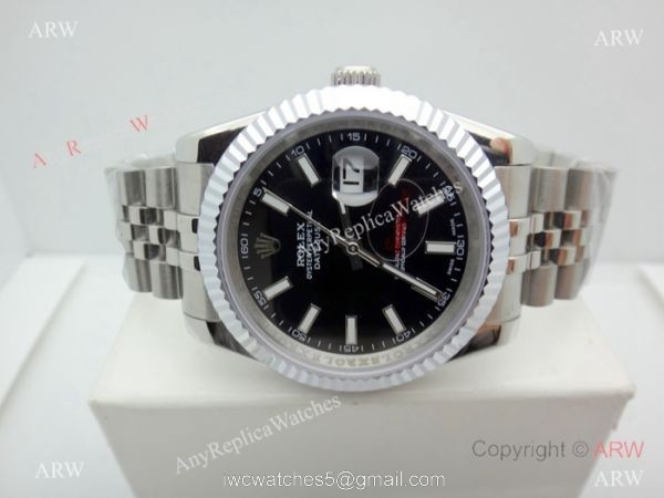 Copy Rolex Datejust Jubilee Stainless Steel Black Dial 40mm Watch