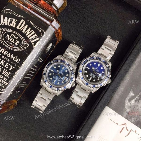Submariner Rolex Rainbow Replica Watch Stainless Steel D-Blue Dial Asia 8215 Movement