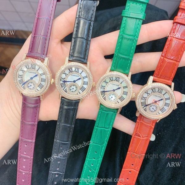 Cartier fashion watches for Women Gold Diamond Case