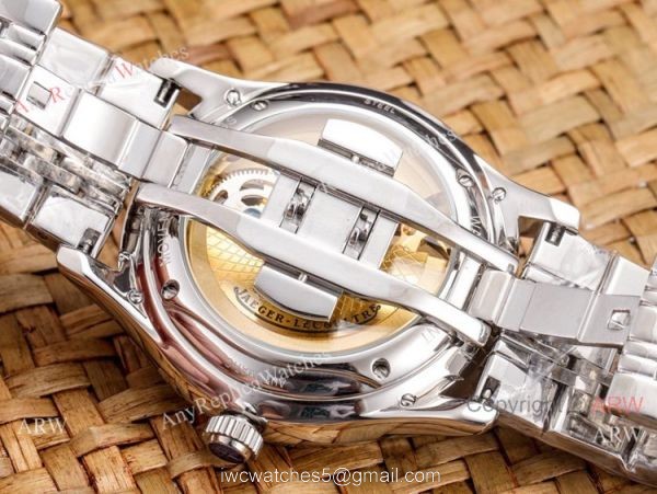 Copy Jaeger Lecoultre Skeleton Moon Phase Two Tone Rose Gold Watch