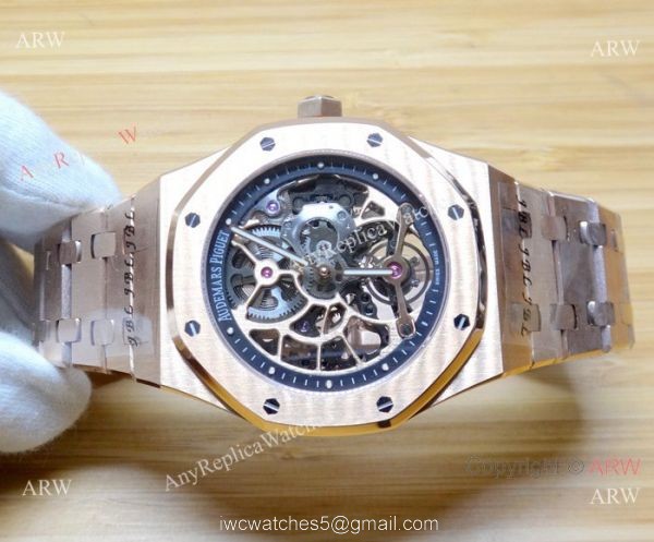 JF Fake Audemars Piguet Royal Oak Rose Gold Skeleton Watch