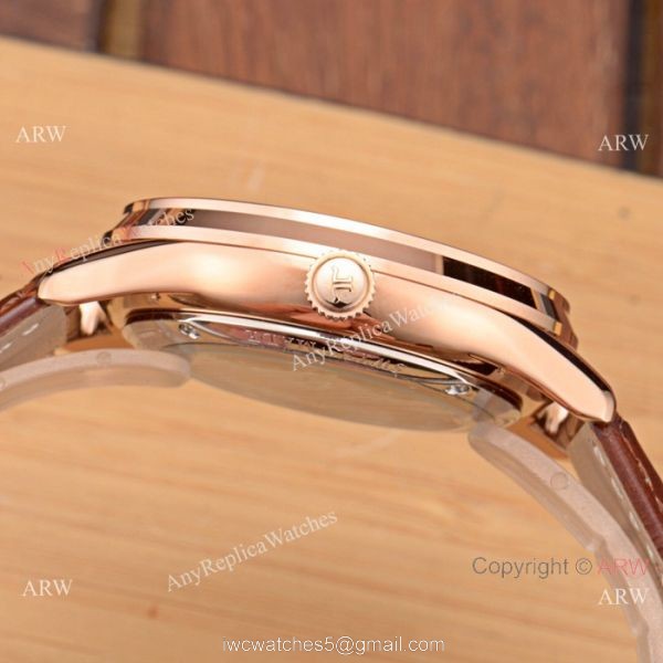 Best Copy Jaeger-LeCoultre Master Rose Gold Silver Face Watch Simple Design