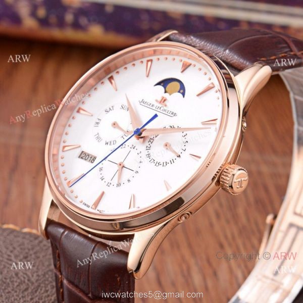 Jaeger-LeCoultre Perpetual Calendar 41mm Watch Replica Rose Gold White Face