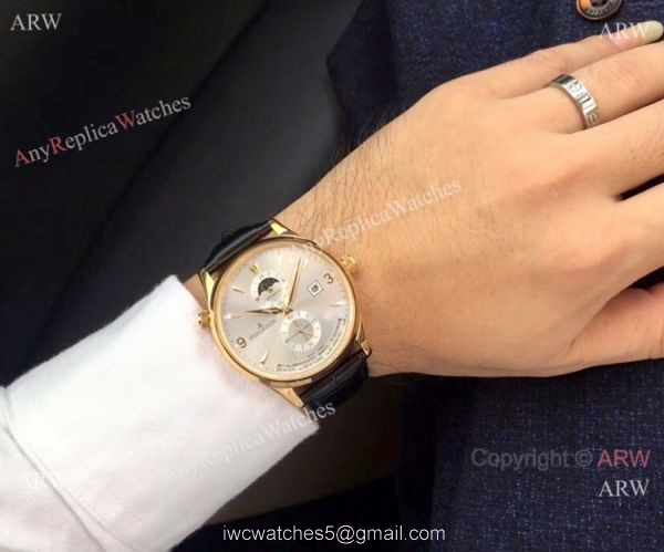 Jaeger-LeCoultre JLC Moonphase Man Stainless Steel Black Dial Watch