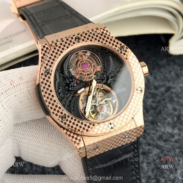 High Quality Hublot Classic Fusion Tourbillon Men Watch Rose Gold