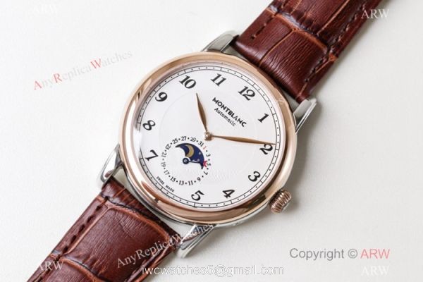 Best 1 1 Replica Mont Blanc Star Legacy Moonphase Rose Gold Watch Swiss Made