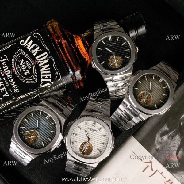 Best Copy Replica Patek Philippe Tourbillon Stainless Steel Black Dial Watches 40mm