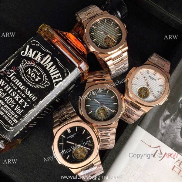 Best Replica Patek Philippe Tourbillon Watches 40mm Rose Gold and White