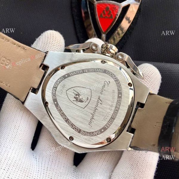 High Quality Tonino Lamborghini Spyder 1000 watch SS Black Leather Band