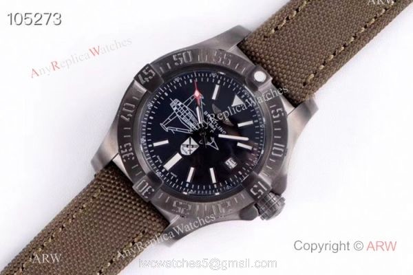 GB Factory Breitling Avenger Seawolf II Boelcke Limited Edition Copy Watch Black Steel Green Band