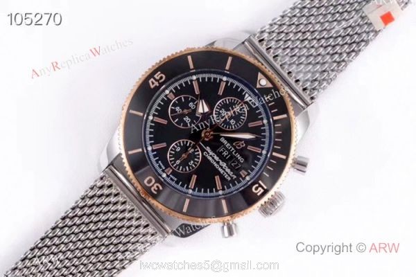 GB Replica Breitling Superocean Heritage II Day-Date Watch Rose Gold Bezel