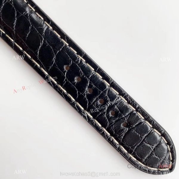 Swiss ETA Breitling Premier Replica Watch Silver Dial Black Leather Strap