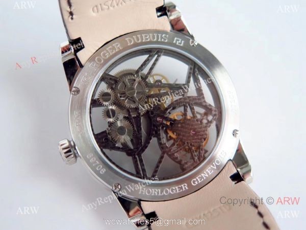 BBR Factory Roger Dubuis Excalibur Rose Gold Skeleton Tourbillon SS Watch