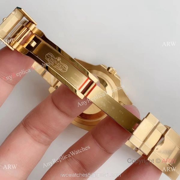 (EW Factory) Swiss Copy Rolex GMT-Master II 2836 Watch Yellow Gold Black Ceramic