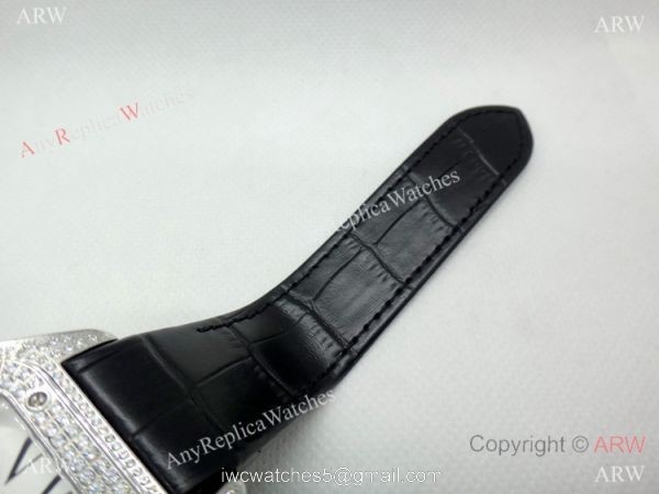 Cartier Santos Diamond Replica Watch Stainless Steel QUARTZ 39mm