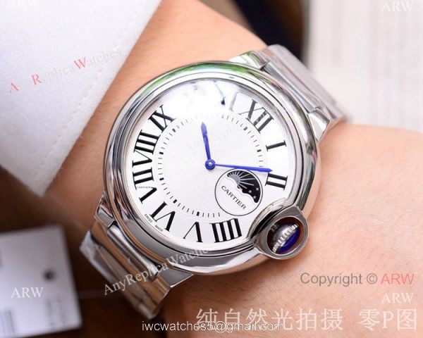 Replica Cartier Ballon Bleu de Moon phase 43mm Watch Automatic
