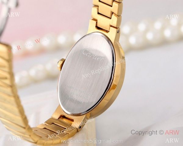 Best Quality Copy Cartier Baignoire Lovers Watch Rose Gold Black Dial
