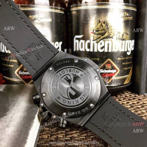 Hublot Big Bang Unico King Replica Watch Black Case Brown Gummy Band