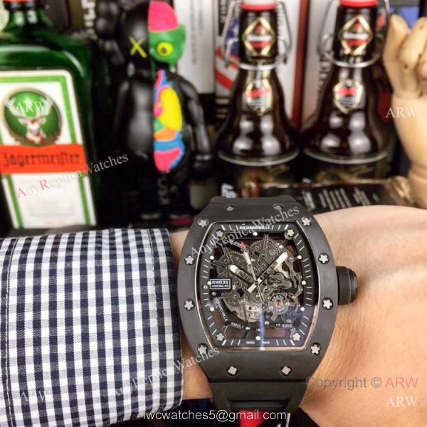 Richard Mille AAA Watches RM035 AMERICAS Red Rubber Strap