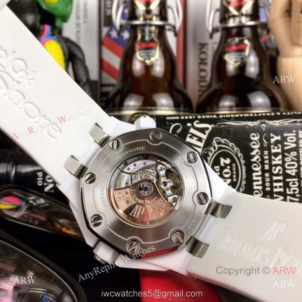 Swiss 3120 Audemars Piguet Royal Oak Offshore Divers White Ceramic Blue Rubber Watch New Replica