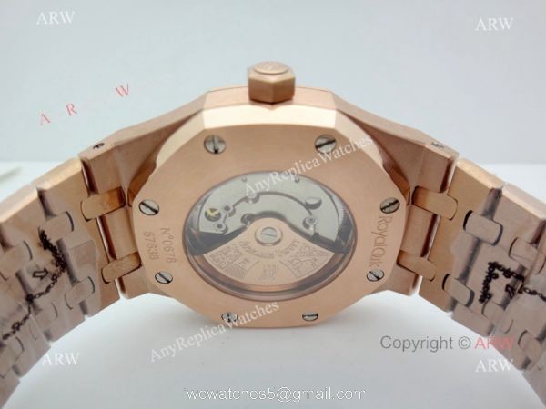 Copy Audemars Piguet Royal Oak Diamond bezel Rose Gold Watch 44MM