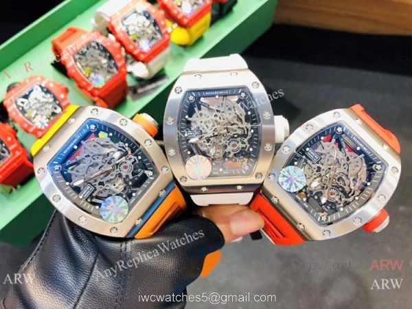 Copy Richard Mille RM035-Americas Watch SS Orange Rubber Band