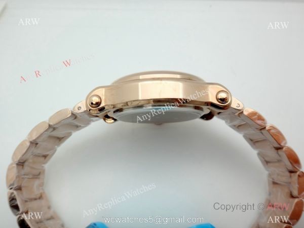 High Quality Chopard Happy Sport Quartz Watch Rose Gold Gray Dial