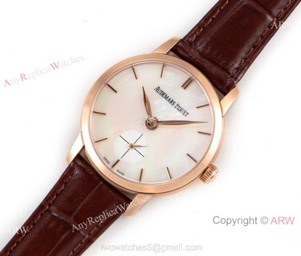 GBF Replica Audemars Piguet Jules Audemars Cal.3090 Watch Rose Gold White MOP Dial