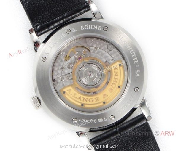 Swiss Grade A.Lange Sohne Saxonia Thin 2892 SS Black Dial Watch Super clone