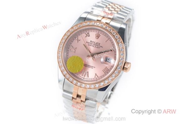 Diamond Bezel 2 Tone Rose Gold Rolex Datejust II Watch Swiss Grade 1