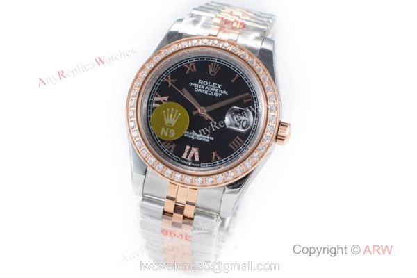 Swiss Rolex Datejust II 41 Two Tone Rose Gold Black Watch / Rolex Grade 1 Copy
