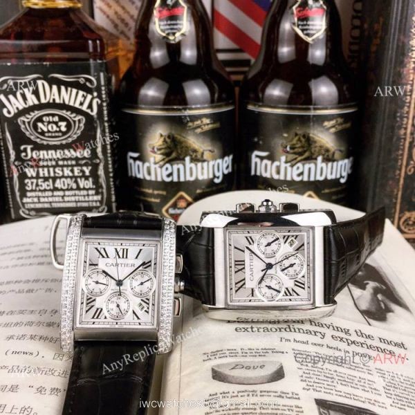 Buy Replica Cartier Tank Francaise watch Diamond Bezel Silver Dial 38mm