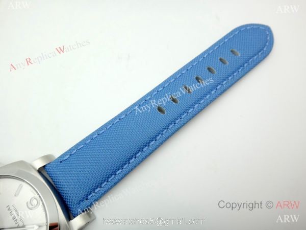 Copy Panerai Luminor Marina PAM 687 Automatic Watch SS Blue Leather Strap