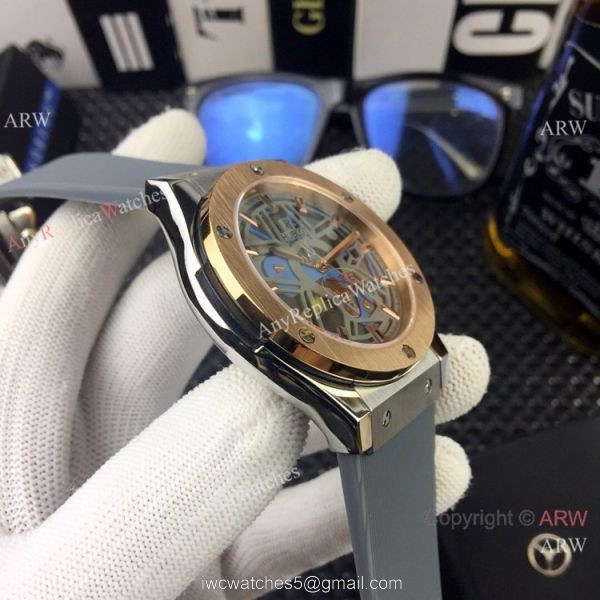 New Style Hublot Classic Fusion Rose Gold Bezel Rubber Strap Watches