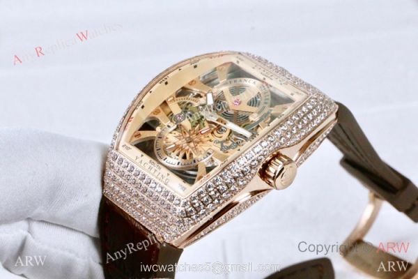 Clone Franck Muller Vanguard Yachting Anchor Skeleton Diamond Watch ARW Watches