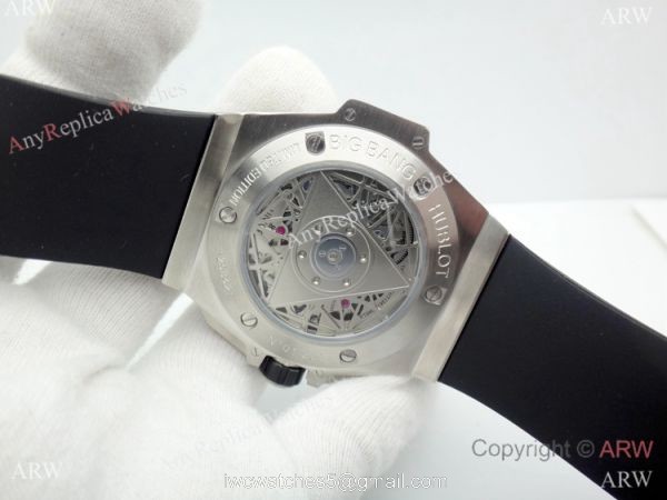 2019 Replica Hublot Big Bang Sang Bleu II Watches Stainless Steel Skeleton Dial