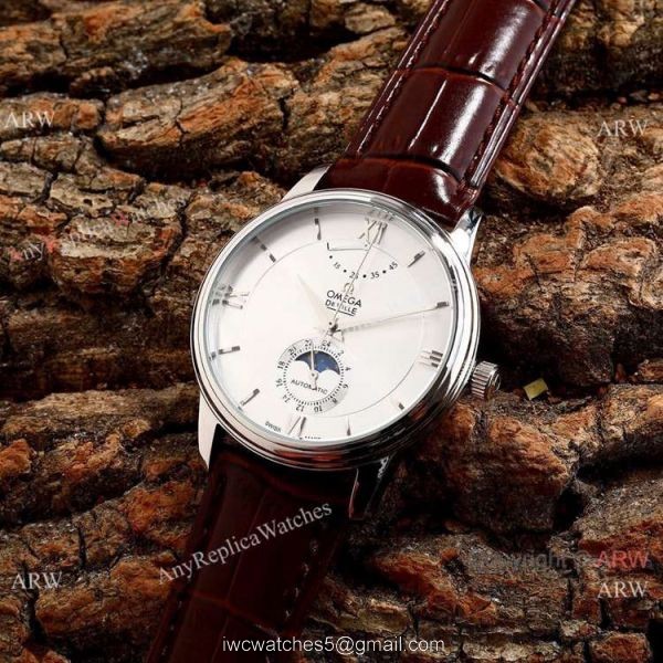 Omega De Ville Fake 40mm Watch 2-Tone Rose Gold Moonphase