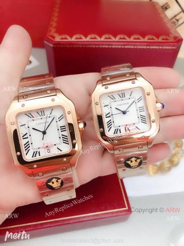 New Replica Cartier Santos de All Gold Watch 39mm or 35mm
