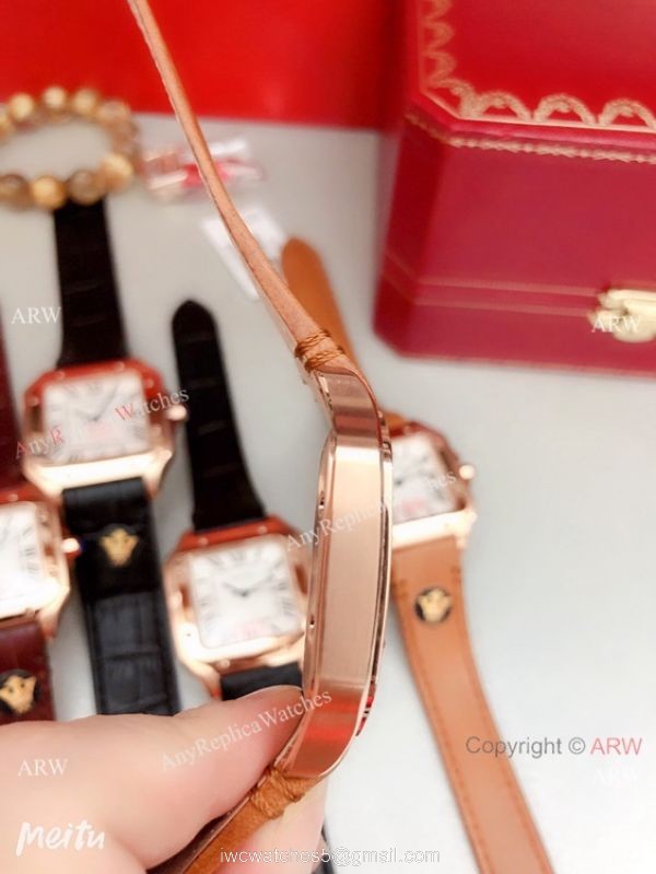 Clone Cartier Santos de Rose Gold Quartz Watch Japan Grade