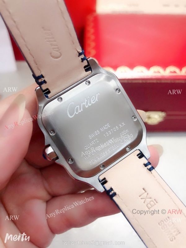 Buy Replica Cartier Santos de SS White Roman Dial Watch Quartz